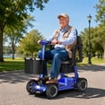 thumbnail image 4 of EAGLOG Lightweight Mobility Scooter for Seniors, Foldable Motorized Scooters with Removable Lithium Battery, Pneumatic Tires, Airport Approved, 12.4 Miles Range, 330lb Capacity, Blue, 4 of 14