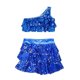 thumbnail image 4 of Conjunto de dos piezas de falda y top informal de verano para niña, de poliéster, con colores sólidos, 4 of 5