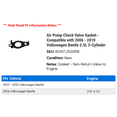 thumbnail image 2 of Air Pump Check Valve Gasket - Compatible with 2006 - 2010 Volkswagen Beetle 2.5L 5-Cylinder 2007 2008 2009, 2 of 2