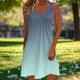 thumbnail image 3 of Vestido Largo de Manga Larga para las Mujeres Cuello en V Plisado Impresión sin Posicionamiento con Tela Elástica, Vestido Casual de Cintura Elástica para Uso Diario Y de Playa, 3 of 7