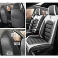 thumbnail image 2 of Front Set Seat Covers for Jeep 98% Car Models Waterproof Faux Leather Car Seat Protectors Comfortable and Breathable Car Interior Seat Cushions（White+Gray）, 2 of 6