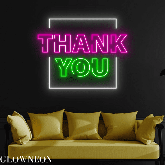 Glowneon Thank You Neon Sign, Restaurant Led Sign, Coffee Shop Decor