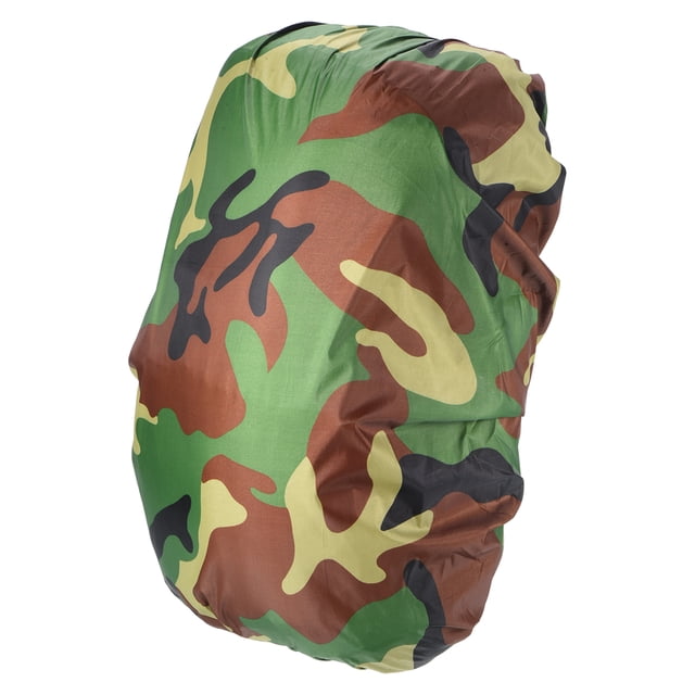 Unique Bargains 8-15L Waterproof Rucksack Cover, Backpack Rain Cover, XS, Green Camo