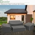 thumbnail image 7 of Patio Furniture Covers, Outdoor Furniture Cover Waterproof 4-Piece, Patio Furniture Set Covers, Heavy Duty Patio Covers, Ourdoor Sofa Cover, 2 Chair Covers, Coffee Table Cover Included -XL, 7 of 7