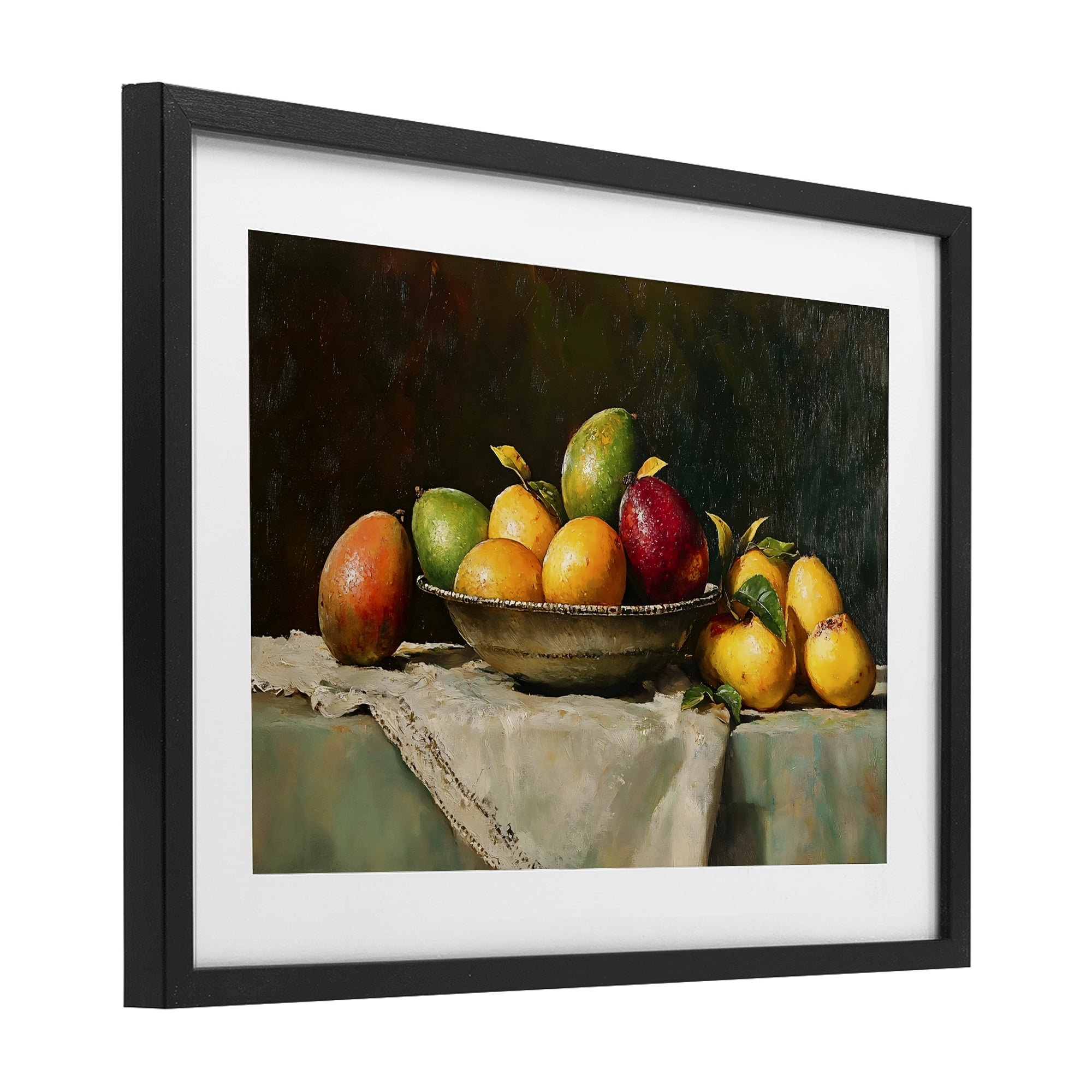 Stupell Industries Fancy Table Fruit Arrangement Black Framed Print Under Glass, design by Creative Studio