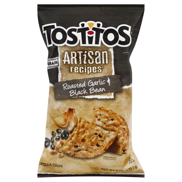 Tostitos Roasted Garlic & Black Bean Artisan Recipes Tortilla Chips, 6
