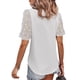 thumbnail image 5 of Sunloudy, camisas de gasa salvaje a la moda para mujer, blusas sueltas informales de verano de manga corta con lunares suizos de Color sólido Sunloudy  S M L XL XXL, 5 of 7