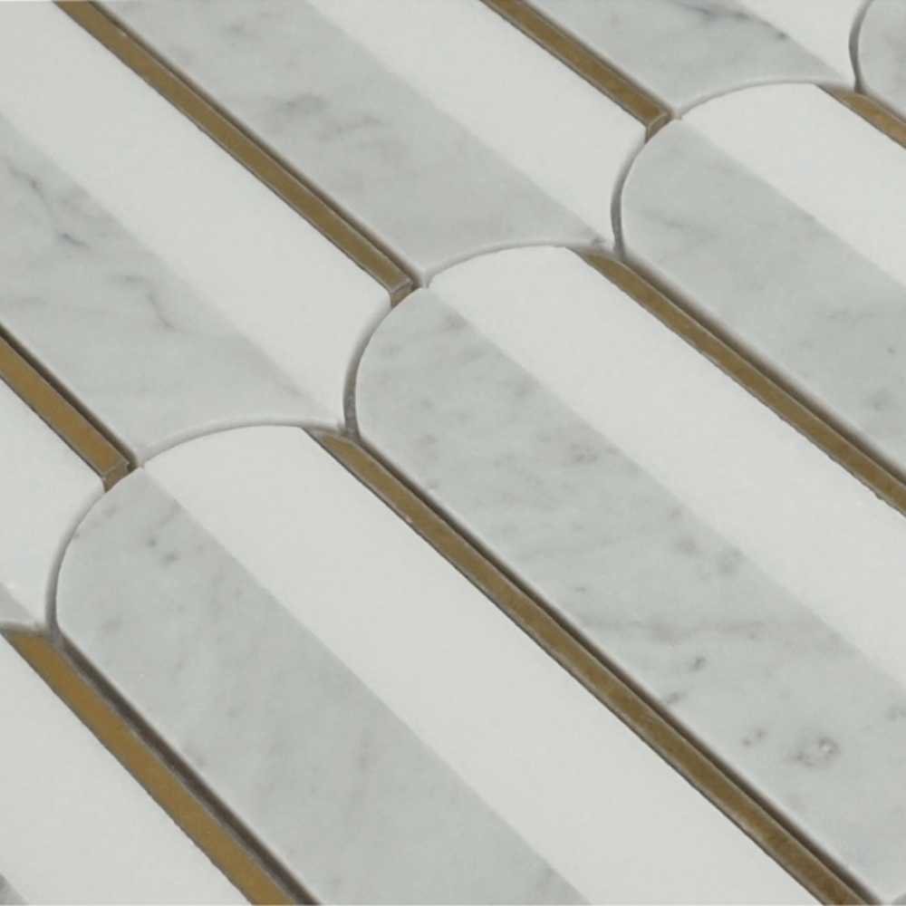 The Tile Life Mad Decade 4" x 4" Grey Marble Mosaic Tile Sample 1 Piece