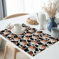 thumbnail image 3 of Western Christmas Placemat of 1 PC, Cow Texture Cowboy Santa Claus Table Mats Washable Heat-Resistant Non-Slip Place Mats for Kitchen Dinner Table Indoor Outdoor Decor,13x19 Inch Black White, 3 of 9