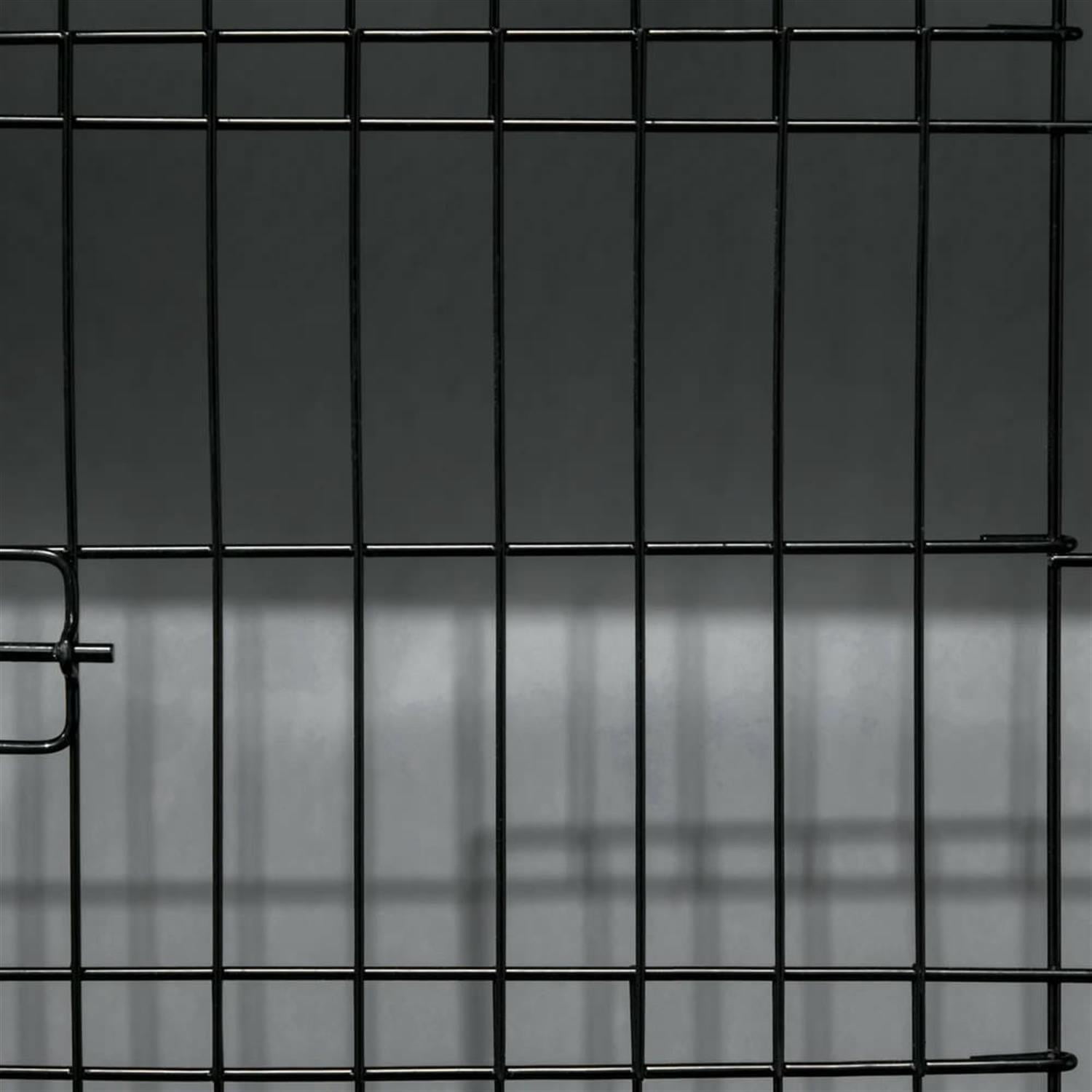 resenkos 43" 2-Story Wooden Rabbit Hutch with Slide-out Tray, Outdoor Small Animal Habitat Enclosure Bunny Cage for Bunnies, Guinea Pigs, Gray