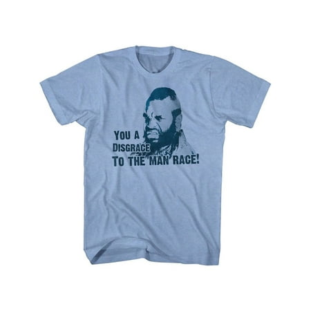 Mr. T Actor Retired Wrestler Disgrace To Man Race Lt Blue Hthr Adult T-Shirt (Best Black Male Actors)