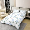 thumbnail image 2 of 100% Organic Cotton Hydrangea Bedding Set Twin Size 2Pcs,Blue Floral Comforter Cover For Adult Teens,Colorful Butterflies Duvet Cover,Rustic Spring Romantic Theme Quilt Cover, 2 of 6