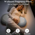 thumbnail image 3 of Pregnancy Pillows for Sleeping, Memory Foam W Shaped Maternity Pillow for Pregnant Women, Adjustable Travel Pregnancy Wedge Pillow with Cooling Removable Washable Cover, Support for Belly, Back(Grey), 3 of 4