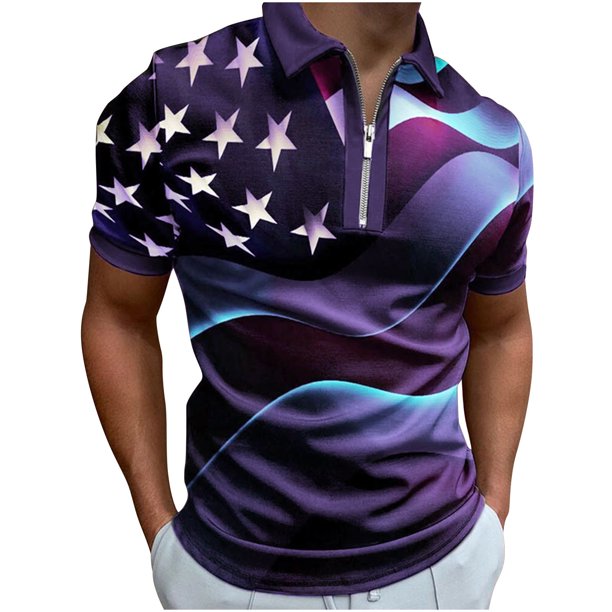 Camisetas con Cuello en V Hombres de Moda Impresa de Manga Corta, Camiseta Casual con Cuello en V para la Primavera Y el Uso Diario