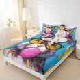 thumbnail image 4 of Homewish Cute Bunnies Lover Twin Sheet Sets for Kids, Kawaii Art Rabbit Twin Fitted Sheet, Modern Fashion Flat Sheet, Luxury Bedroom Decor, 3-Piece, 4 of 7