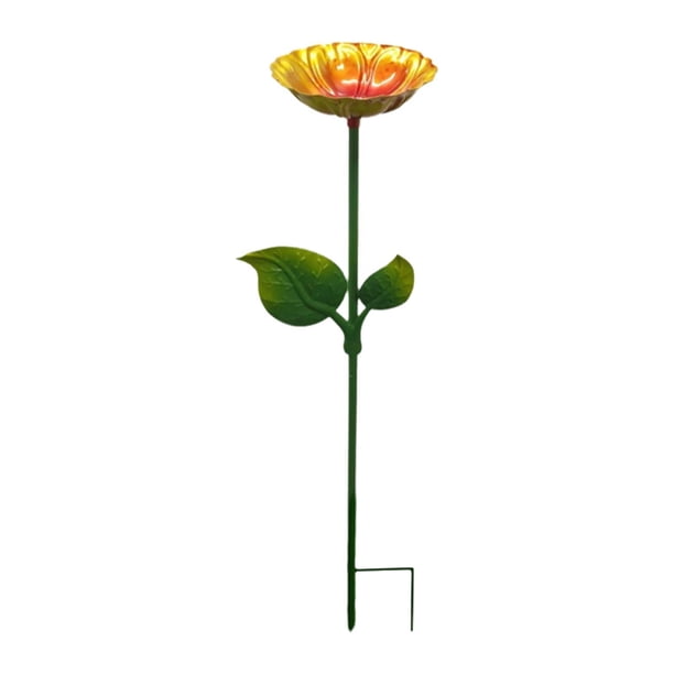 Comedero para pájaros resistente y duradero con soporte para estacas para patio exterior. Marrón dorado