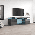 thumbnail image 6 of Eva-K TV Stand for TVs up to 80", Modern High Gloss 71" Entertainment Center, TV Media Console with Storage Cabinets and LED Lights, 6 of 7