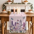 thumbnail image 2 of Table Runner 72 Inches Long for Kitchen Dining, Watercolor Floral Dresser Scarf Farmhouse, Dining Table Decorations for Wedding/Parties, Spring Lavender Daisy Butterflies Pink 13 x 72 In, 2 of 8