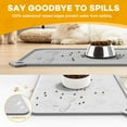 thumbnail image 4 of Pet Feeding Mat, Dog Food Mat, 24''x16'' Silicone Pet Feeding Mats with Residue Collection Pocket, Waterproof Dog Cat Bowl Mats for Food and Water with Edge and Hook, Tray for Dog Bowls, Gray, 4 of 14