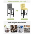 thumbnail image 3 of Yellow Gradient Bar Stool Covers Set of 2, Farm Plaid Buffalo Checkered Gingham Stretch Washable Bar Chair Covers with Backs, Removable Pub Counter Height Chair Cover for Kitchen Dining Room Cafe, 3 of 7