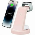 thumbnail image 1 of wonima02 3 in 1 Charging Station for iPhone, Wireless Charger for iPhone 17 16e 16 15 14 13 12 11 X Pro Max & Apple Watch - Charging Stand Dock for AirPods (Pink), 1 of 1