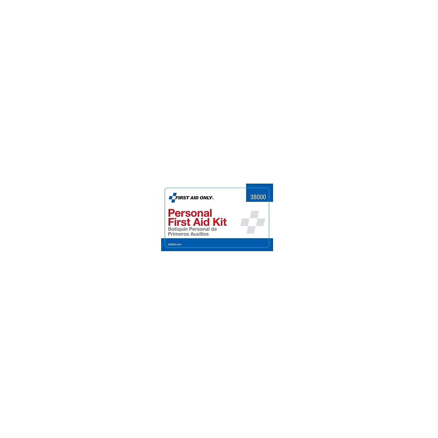Personal First Aid Kit, 38 Pieces, Plastic Case