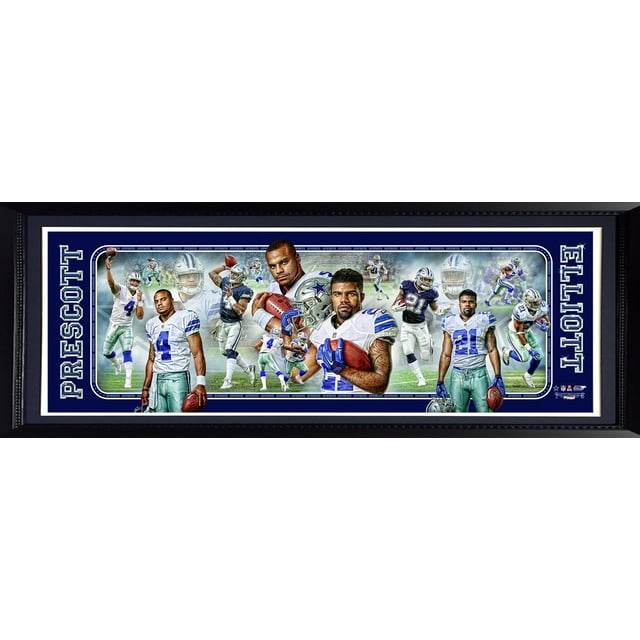 Dallas Cowboys Dak Prescott & Ezekiel Elliott Panoramic Frame