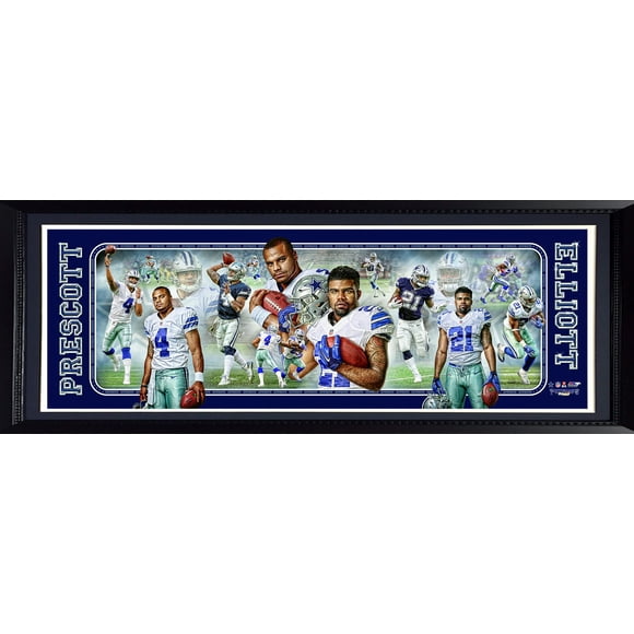Dallas Cowboys Dak Prescott & Ezekiel Elliott Panoramic Frame