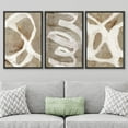 thumbnail image 2 of PixonSign Framed Wall Art Set White Brown Pastel Paint Strokes Shapes Canvas Print Abstract Cozy Neutral Wall Decor Modern Art Nordic for Living Room, Bedroom, Office - 24"x36"x3 Black, 2 of 5