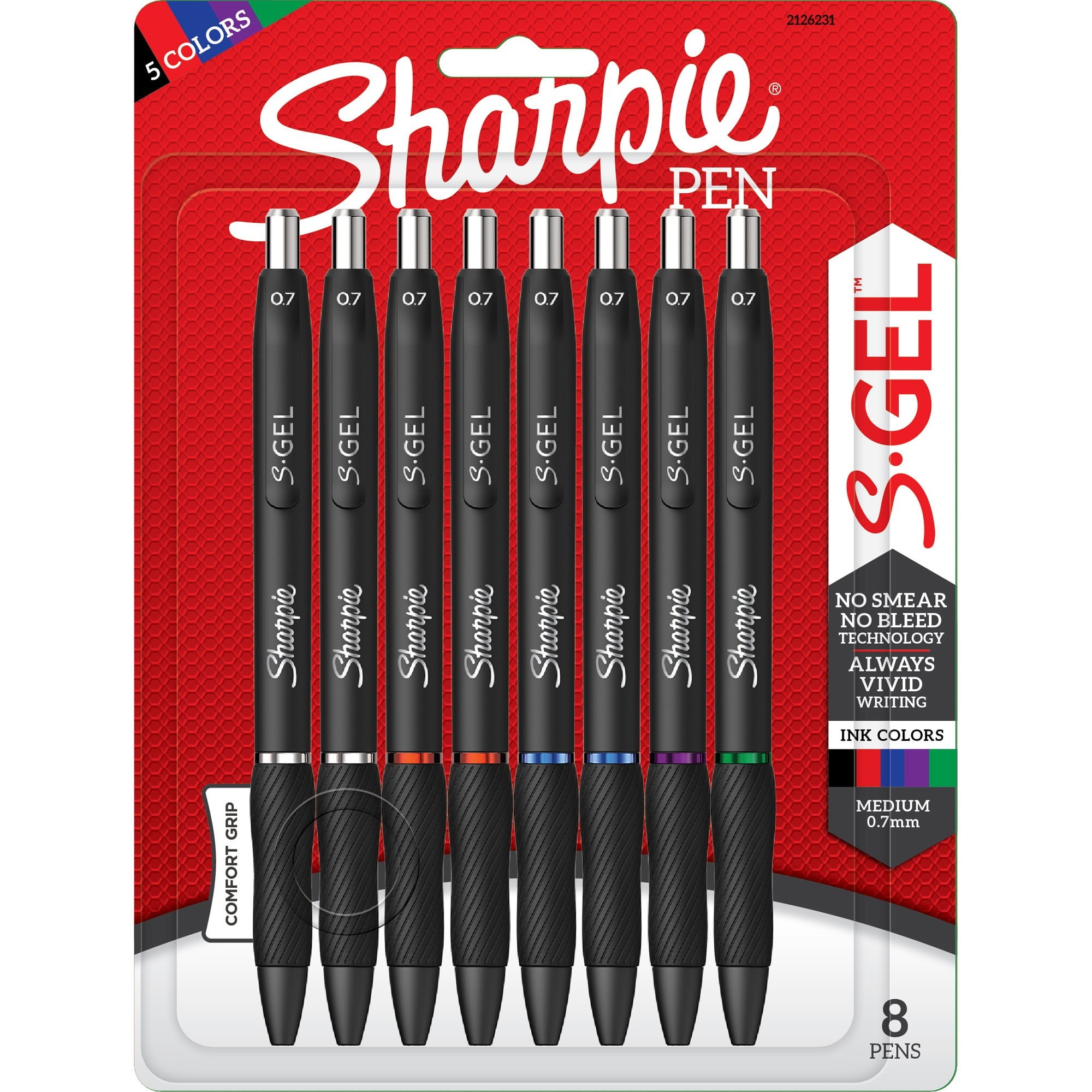 Sharpie S Gel 0,7 | Penne gel | Punta media | Inchiostro blu | 2 pezzi
