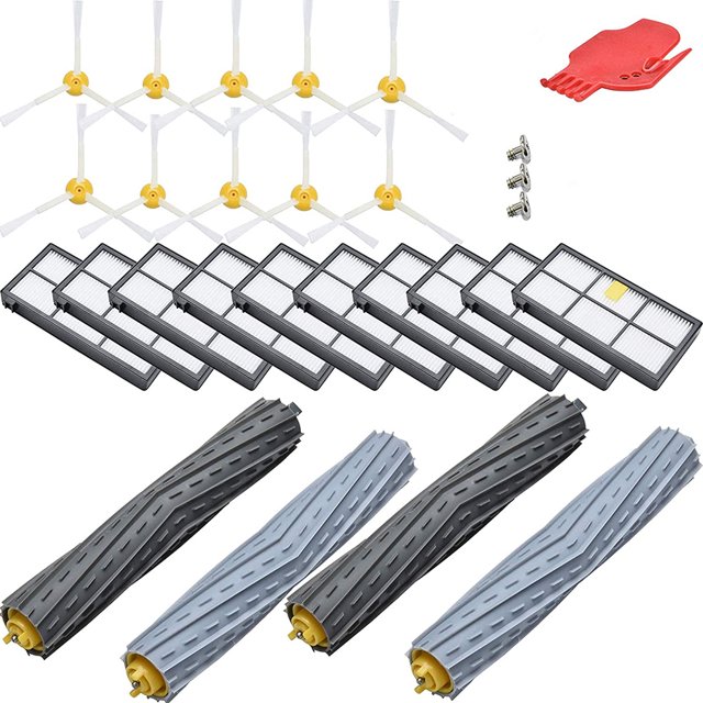 Piezas de repuesto para IROBOT ROOMBA 800 Series 850 860 861 866 870 880 890 and 900 Series 960 980 Filtro de aspiradora Rodillo de cepillo -Accesorio de cepillo -Kit de accesorios