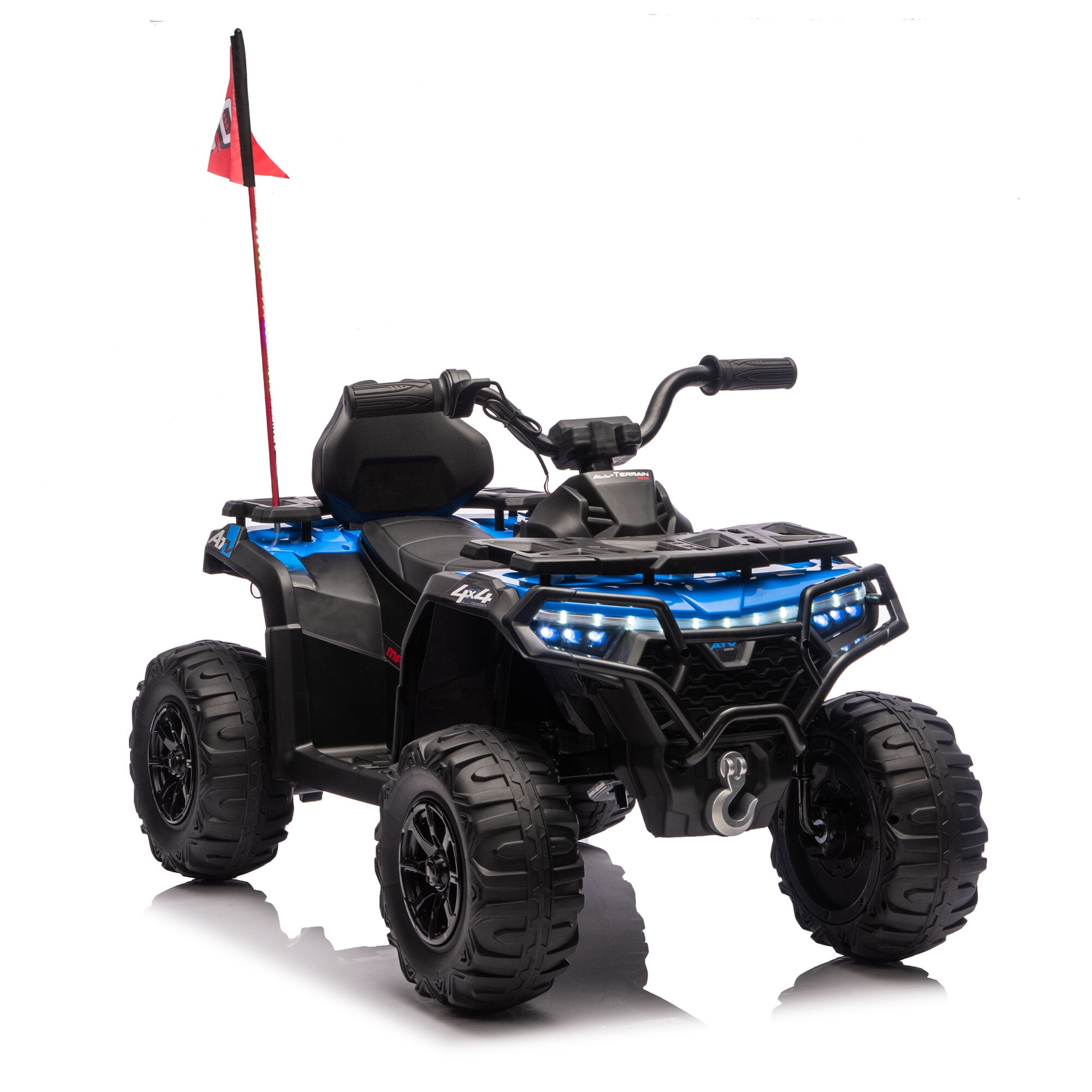Bikes 24V 160W Electric Ride-On ATV – Realistic Off-Road Design with 2WD,Decorative Flags,On/Off Light Switch,Volume Control W/ Bluetooth,USB Port,Built-in Music & Multi-Color,recommended