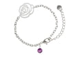 thumbnail image 2 of Delight Jewelry Crystal Purple Channel Drop Silver-tone Flower Link Chain Bracelet, 6.75"+2" Extender, 2 of 4