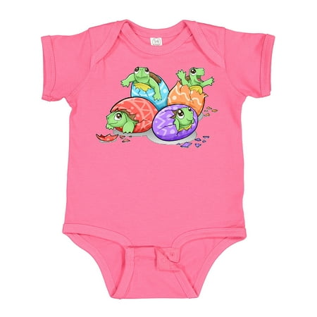 

Inktastic Cute Baby Turtle Hatchlings with Colorful Eggs Gift Baby Boy or Baby Girl Bodysuit