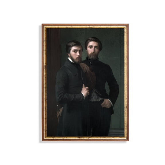Antique Portrait Two Gentlemen, 19th Century Victorian Art Poster Decor For Living Room Bedroom, Size 8x12 UNFFRAMED F03.1.7l1260