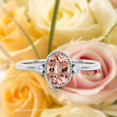 thumbnail image 1 of Beautiful Boho And hippie 1.35 Carat Oval Cut Morganite And Diamond Moissanite Engagement Ring, Wedding Ring in 10k Solid White Gold, Romanic Gift For Her, Promise Ring, Anniversary Ring, 1 of 3