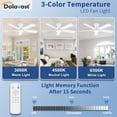 thumbnail image 4 of Ventilador de techo Dolavast de 48" reversible con luz LED y control remoto, blanco, 4 of 8