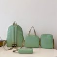 thumbnail image 4 of Mochila Estudiante Likrtyny Nailon 4 Piezas Comida Bolso Cruzado Estuche para Lápices verde, 4 of 9