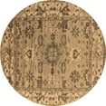 thumbnail image 1 of Ahgly Company Indoor Round Oriental Brown Industrial Area Rugs, 3' Round, 1 of 4