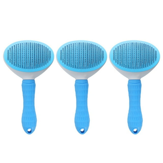 Peine para Quitar el Pelo de Mascotas con Autolimpieza, Cepillo para Gatos, Peine para Quitar el Pelo de Mascotas, Cepillo de Aseo, Peine Azul