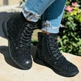 thumbnail image 2 of Black Magic Sequin Combat Boots*, 2 of 7