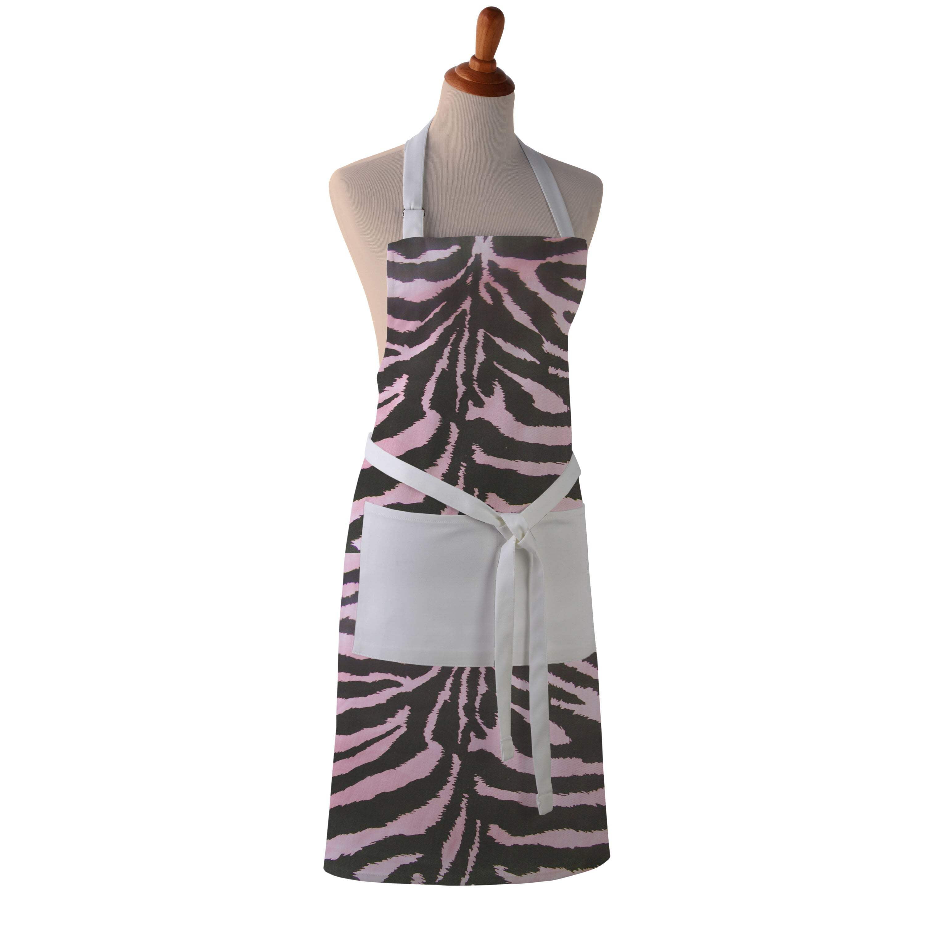 Cotton Apron - Zebra Print - Kitchen BBQ Restaurant Cooking Painters Artists - Full Apron or Waist Apron