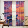thumbnail image 5 of Kitchen Curtains 84 Inch Length 2 Panels, Summer Beach Grommets Window Treatment Curtain, Boat Gradient Orange Sunset Natural Scenery Thermal Curtains Drapes for Living Room/Bathroom, 5 of 9