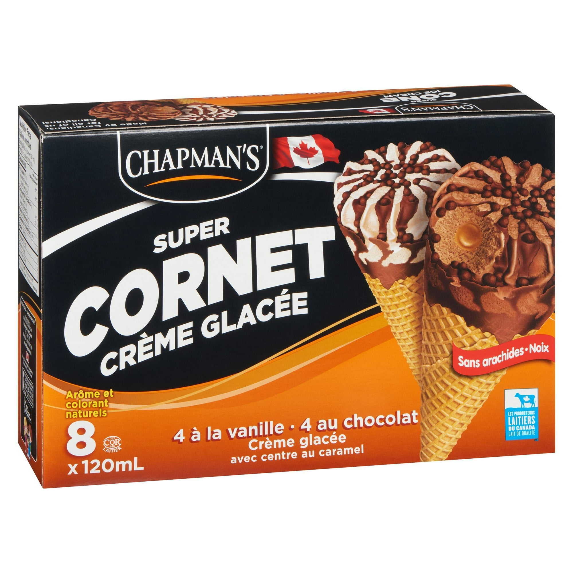Chapman's Super Caramel Centre Ice Cream Cone in a Box 8 x 120 ml