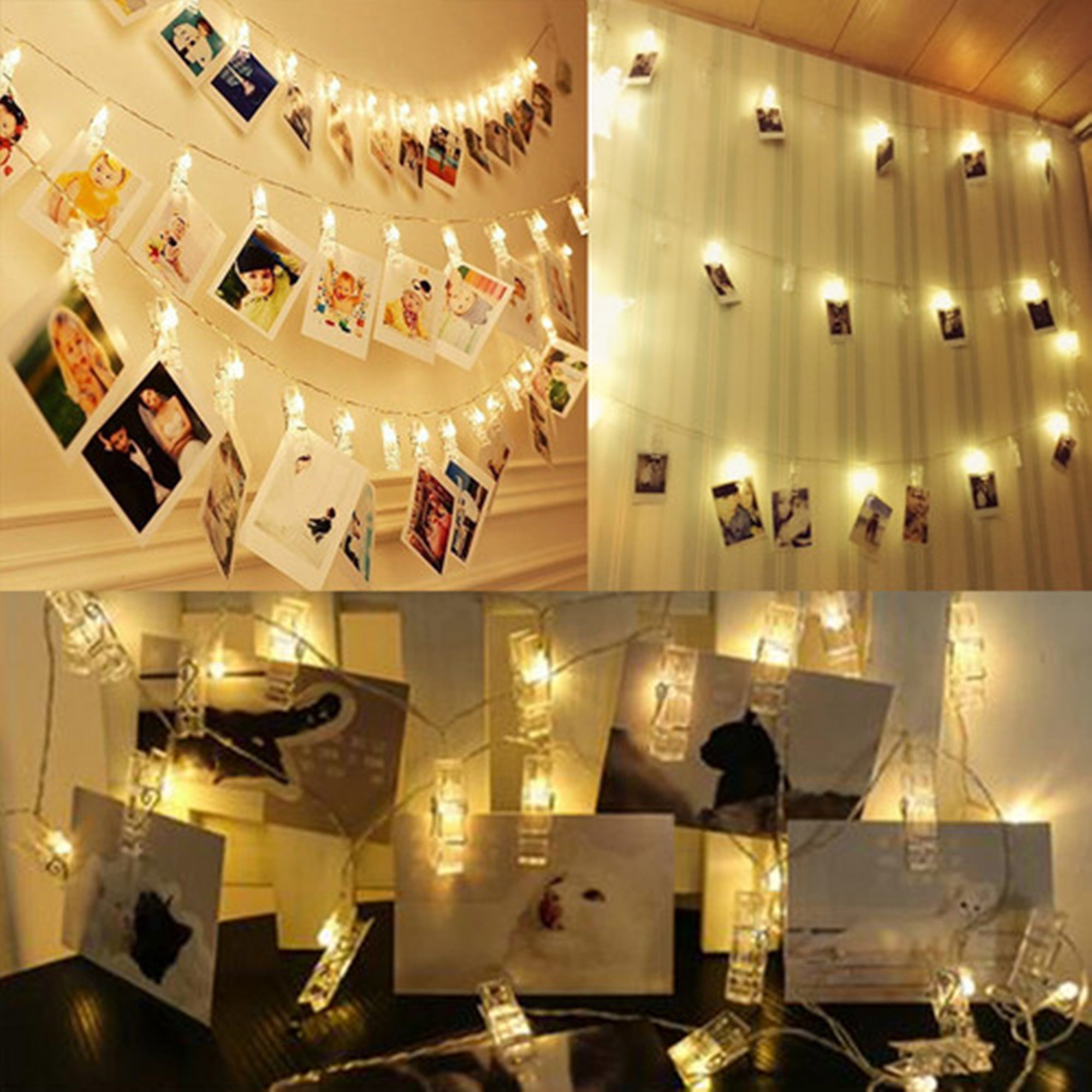 1.5M 10 LED Hanging Picture Photo Peg Clip Fairy String Lights Party Decor Gift 