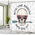 thumbnail image 4 of Ambesonne Retro Shower Curtain, Hipster Skull Pop Art, 69"Wx84"L, Multicolor, 4 of 4