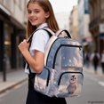 thumbnail image 6 of HELLHERO Cute Cartoon Baby Penguin Print Lightweight Casual Daypack for High School Middle School, Padded Shoulder Straps Multi Pocket 600D Polyester Shoulder Bookbag, 6 of 7
