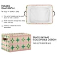 thumbnail image 2 of Yayeee 2 Pack Canvas Storage Basket with Handles for Shelves Fabric Bins Closet Organizer, Green Symmetrical Stars, 2 of 8