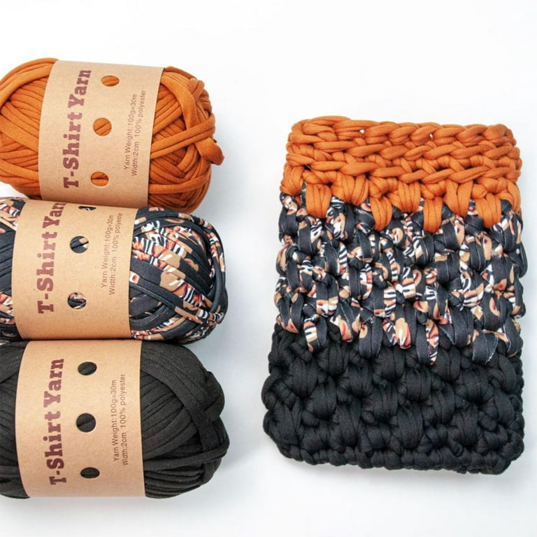 Clisil Colorful DIY T-Shirt Yarn Bulky Fabric Yarn Spaghetti Yarn Craft MaterialÂ DIY Crochet Yarn Chunky Knit Rug Basket Pet