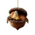 thumbnail image 3 of 6PCS Forest Animal Acorn Ornaments, 3.9in Rustic Woodland Christmas Decorations, Natural Theme Hanging Acrylic Ornaments for Holiday Tree Décor & Cozy Home Accents, 3 of 9
